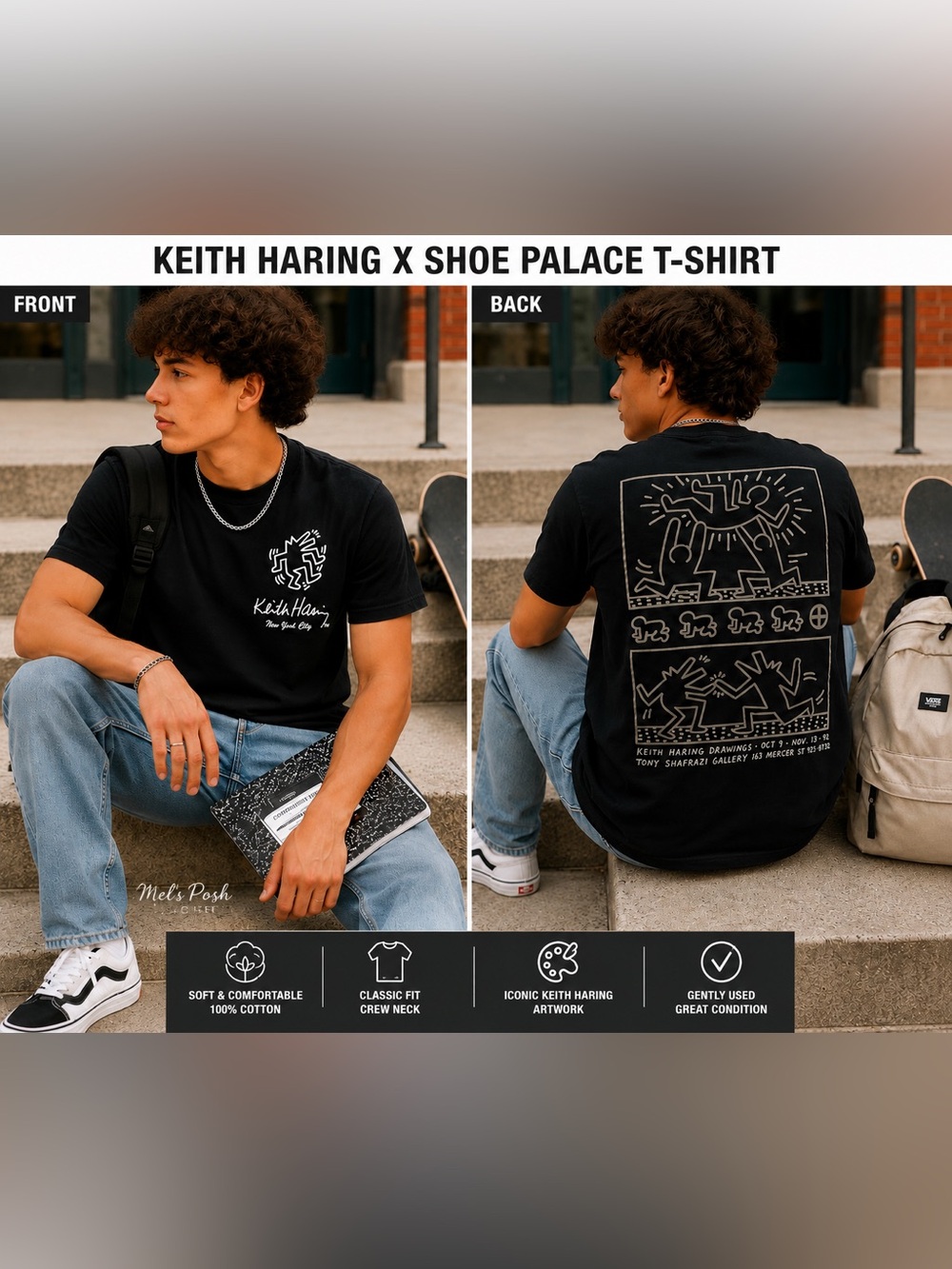 🎨 Keith Haring x Shoe Palace Double-Sided Graphic T-Shirt | Men’s Small